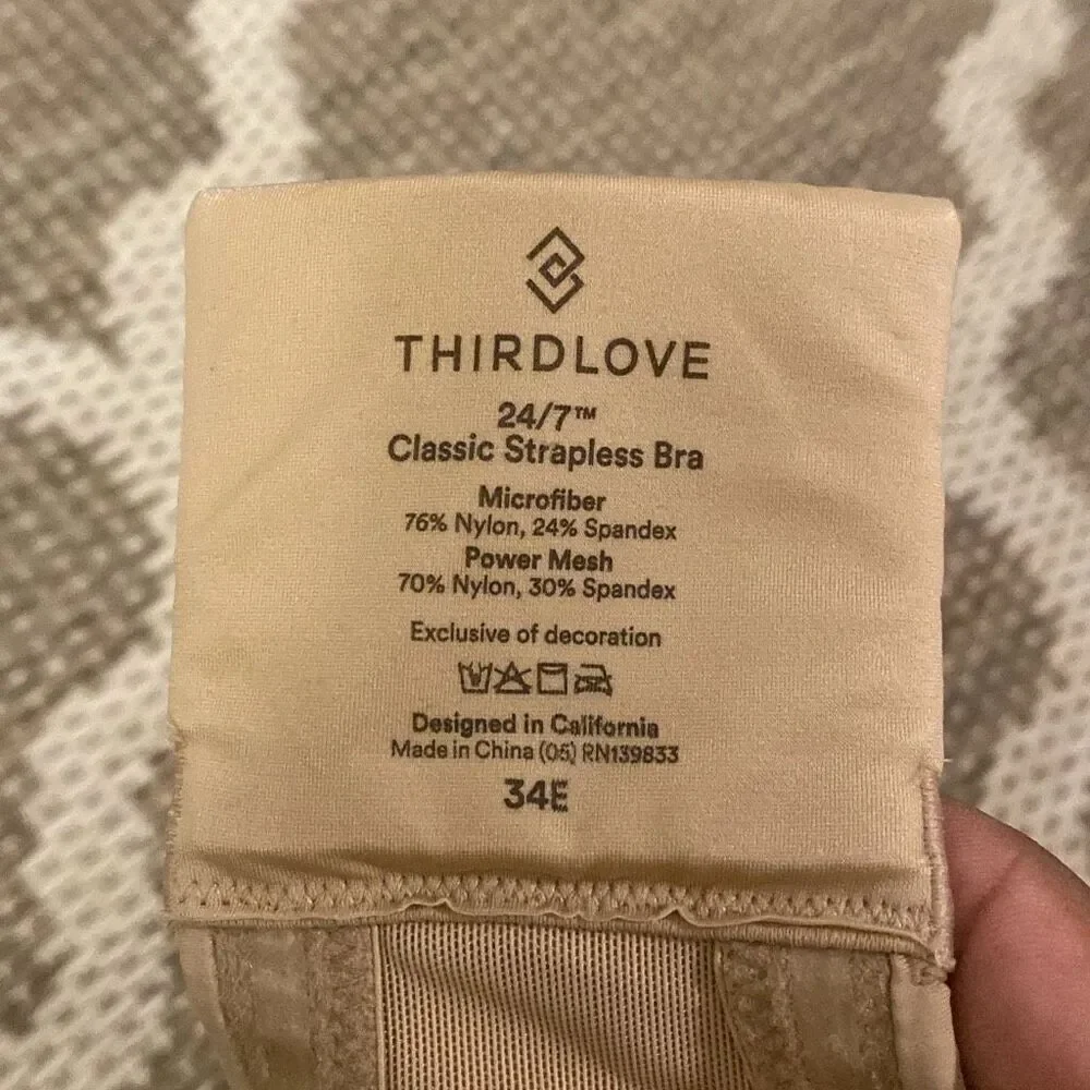 ThirdLove classic strapless bra size 34E
